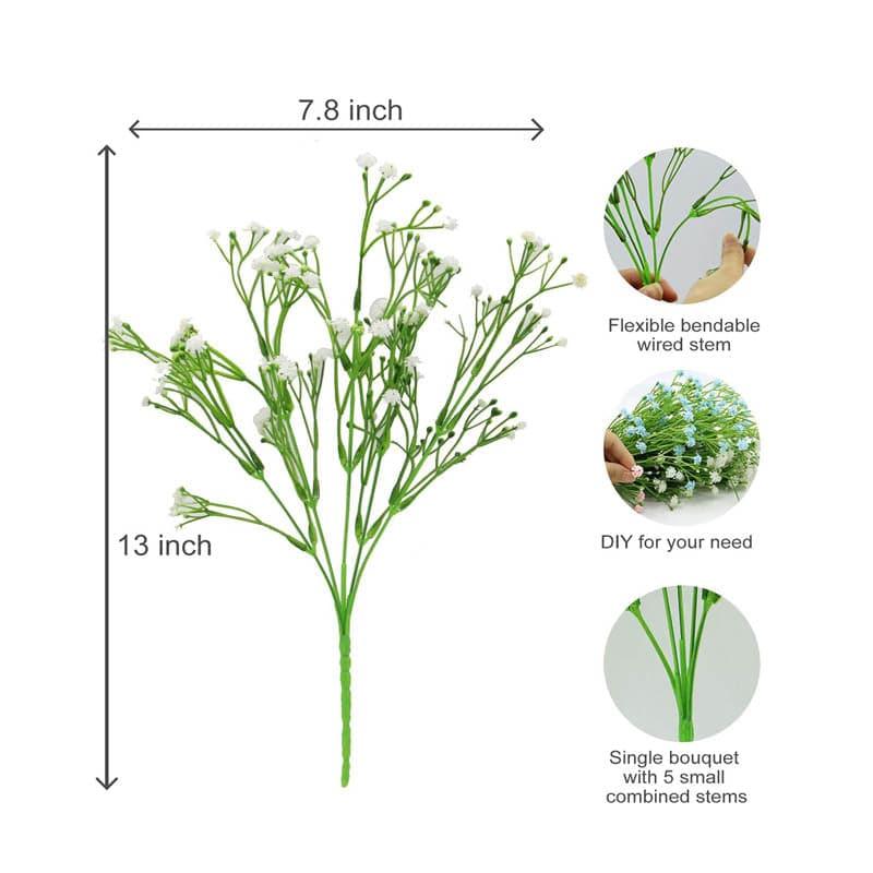 Faux Millet Grass Flower Bunch - White media 5