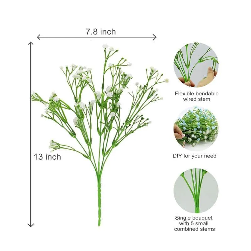Faux Millet Grass Flower Bunch - White media 5
