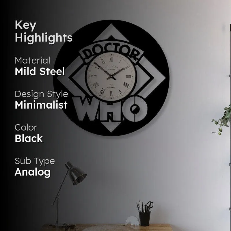 Chronora Steel Analog Wall Clock - Black media 2