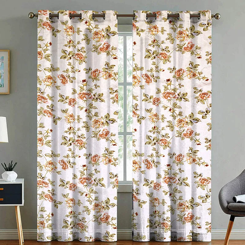 Giselle Floral Cotton Curtain - Set Of Two media 1