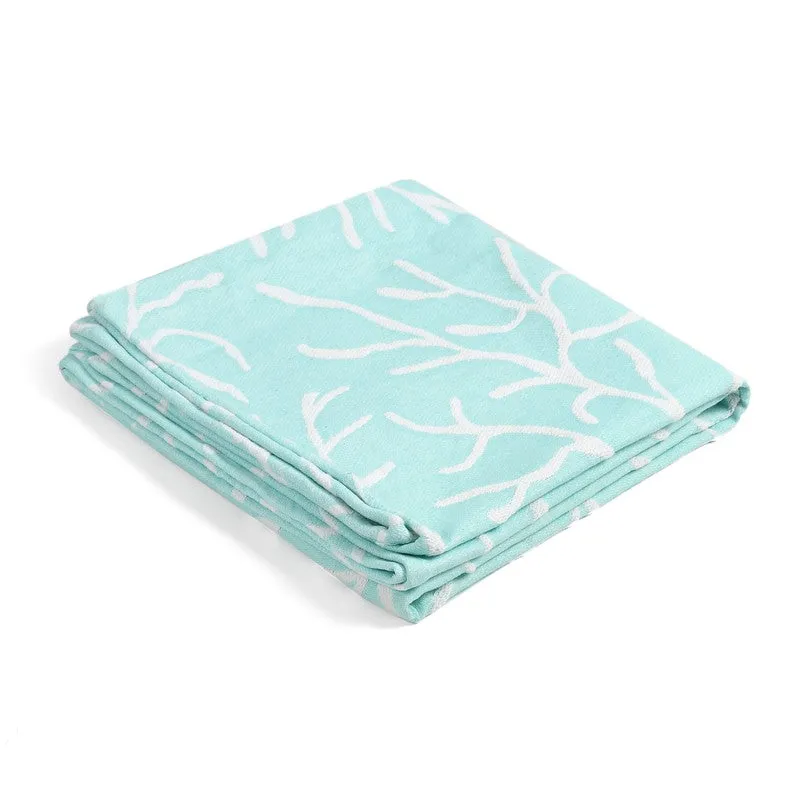 Petalyn Abstract Cotton Throws - Sea Green media 3