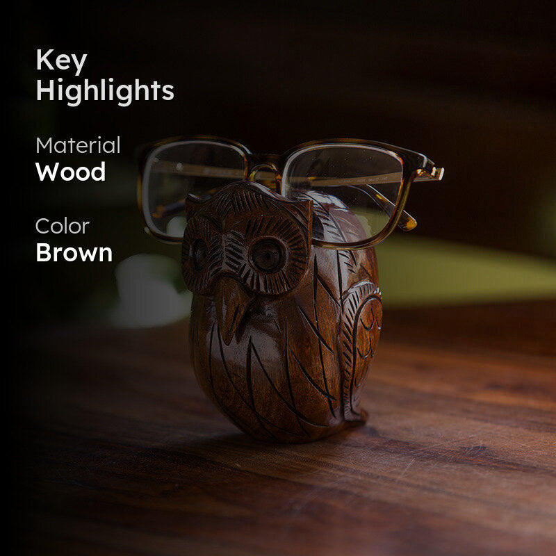 Hoot Craft Eucalyptus Wood Spectacle Holder media 2