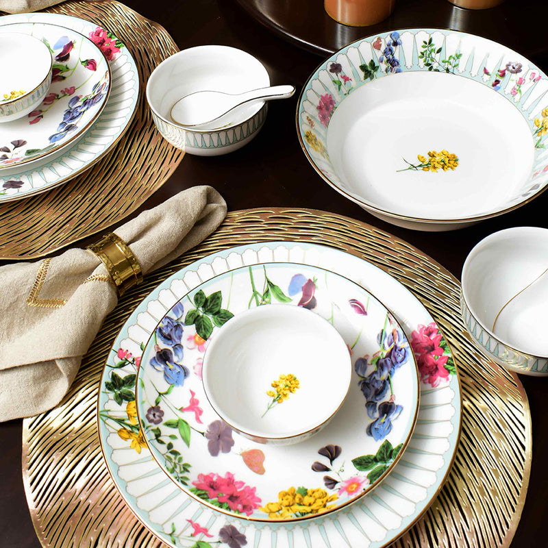 Basant 24k Gold Brushed Porcelain Dinner Set - 21 Piece Set media 11
