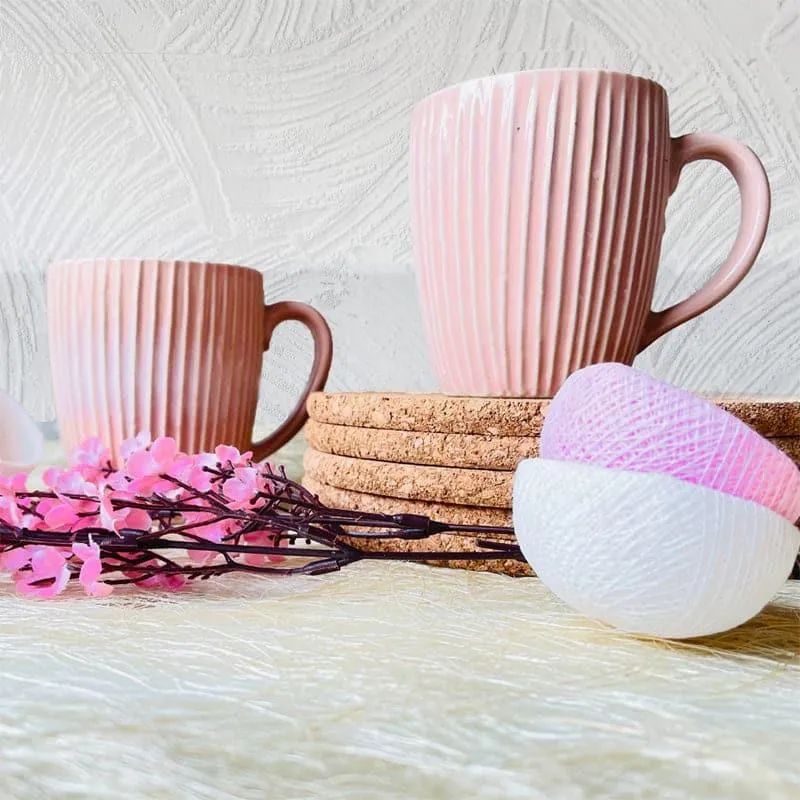 Hipashi-Mug-Pink-Set-Of-Two Ceramic Coffee Mug (300 mL Each) - Set of Two media 1