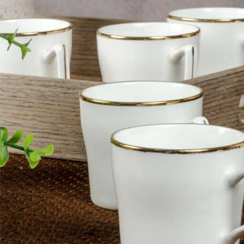 Sonaki Glanna Goldline Bone China Tea Cup (120mL Each) - Set Of Six media 5