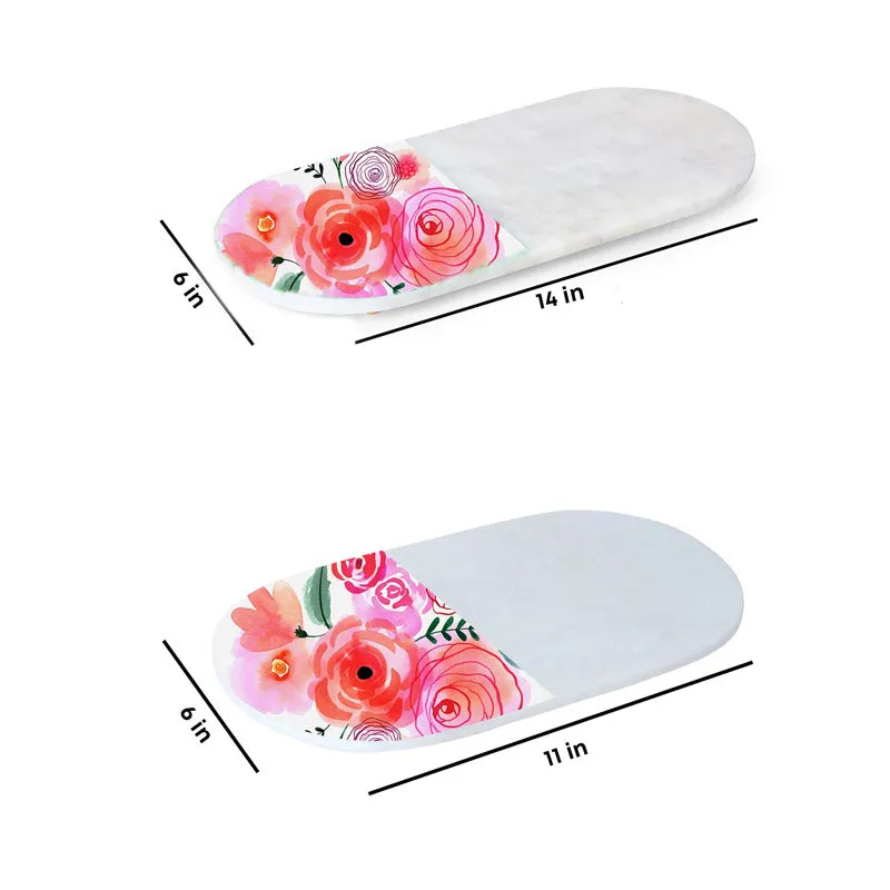 Ovelta Rose Printed (Marble,Brass) Marble Platter - Set of Two media 5