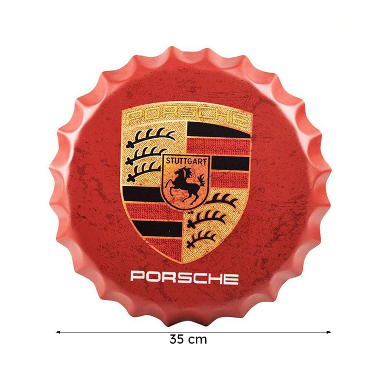 Porsche Bottle Cap Metal Wall Accent media 7