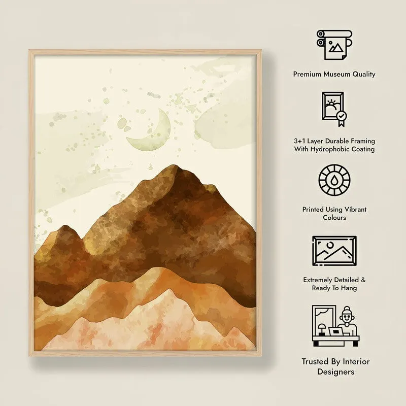 Sandy Peaks Archival Paper Wall Art  - Natural Brown Frame media 8