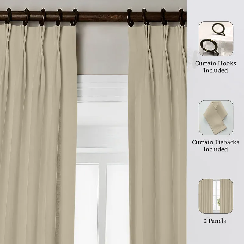 Esme Triple Pinch Pleat Medium Width Curtain - Beige media 9