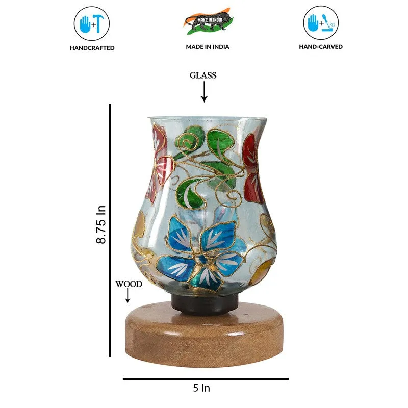 Pristella Mosaic Glass Table Lamp With Wooden Base - Multicolor media 8