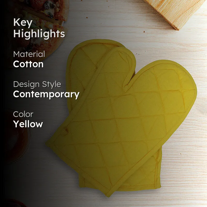 Swayam Garde Kitchen Gloves (Yellow) - Set Of Two media 2