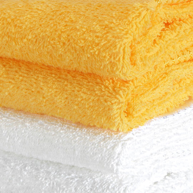 Pluma Cotton Hand & Face Towel (Yellow & White) - Set Of Four media 4