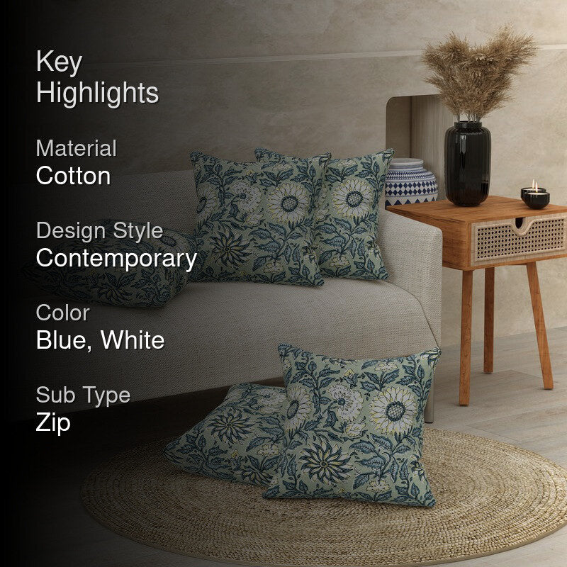 Floral Reverie Cushion Covers - Set Of Five media 2