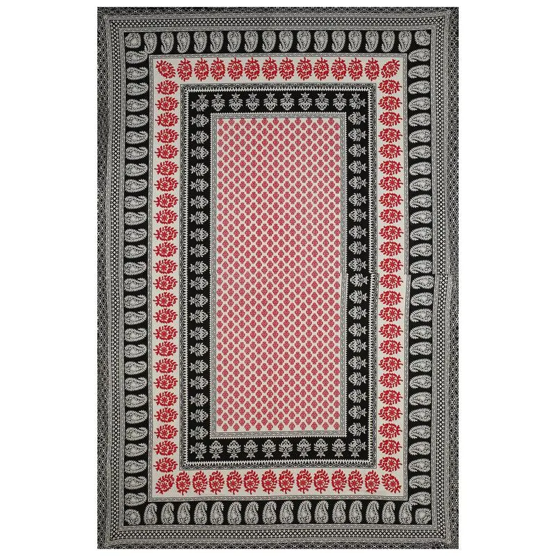 Mouparna Printed Diwan Set (Pink & Black) - Six Piece Set media 3