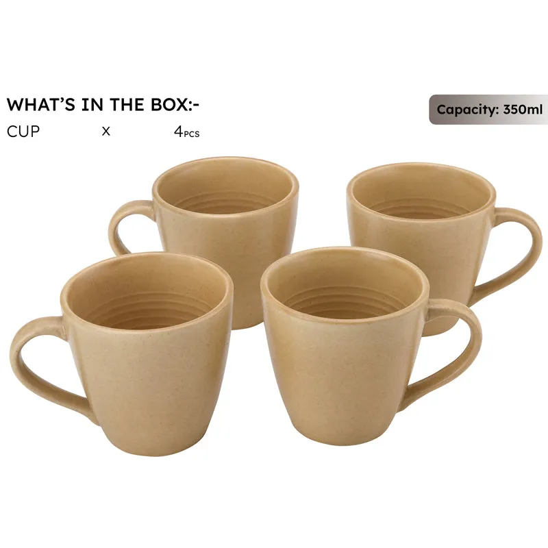 Tassa Ceramic Coffee Mug (350 mL Each) - Set of Four media 4