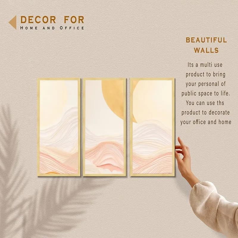 Wavy Hills Wall Painting - Set Of Three media 4