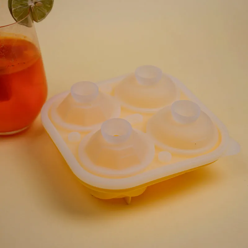 Rose Trio Silicone 4-Cube Ice Mould - Yellow media 3