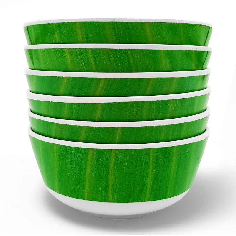Banana Leaf Melamine Snack Bowls (300 mL Each) - Set of Six media 5