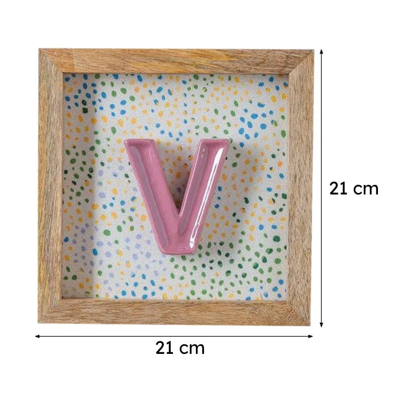 (V) Mini Mottled Mono Ceramic & Wooden Wall Accent - Pink media 6
