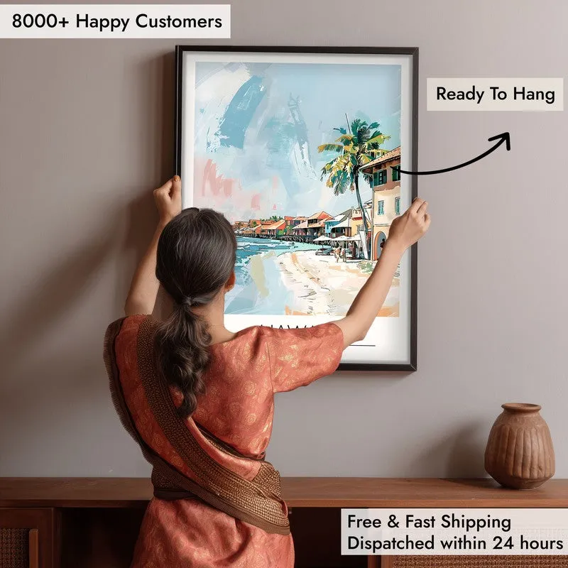 Vintage Hawaii Framed Canvas Wall Painting media 6