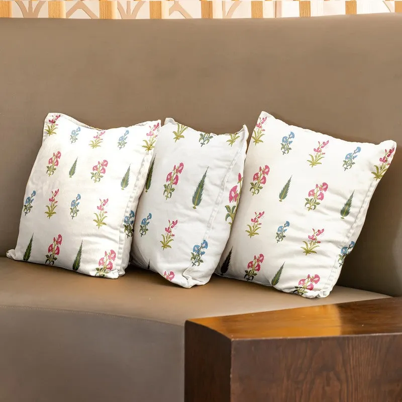 Urban Space Floral Multicolor Cotton Cushion Covers - Set Of Three media 3