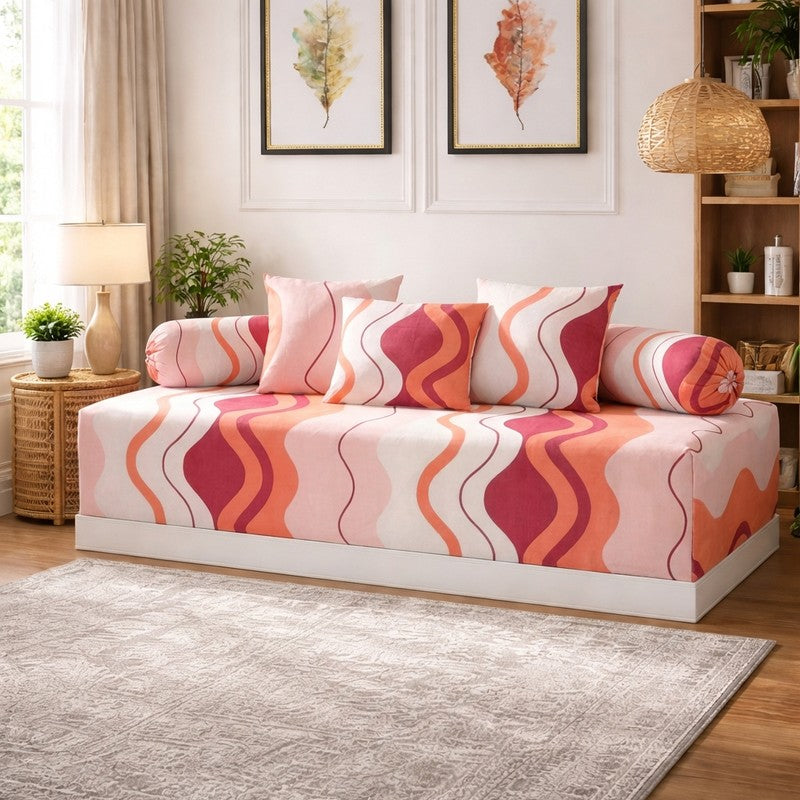 Canvaso Printed Diwan Set - Six Piece Set
