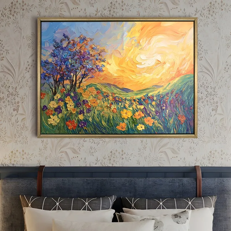 Amber Skies Canvas Wall Painting With Frame media 5