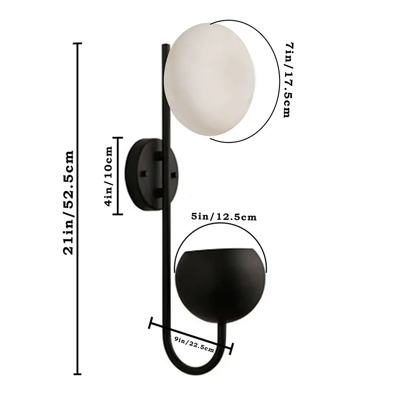 Folium Glass & Metal Wall Lamp - Black media 5
