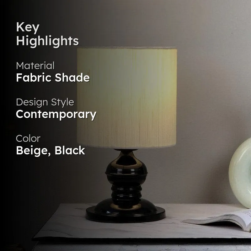 Wana Gino Fabric Table Lamp - Beige,Black media 2
