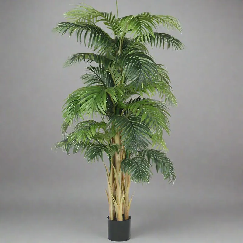 Faux Realtouch Areca Palm Plant With Black Plastic Pot - 5.9 Feet media 3