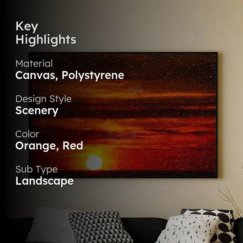 Beautiful Sunset Canvas Wall Painting - Black Frame media 2