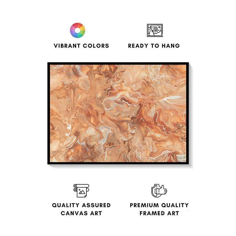 Ginger Malt Abstract Canvas Painting - Black Frame media 4