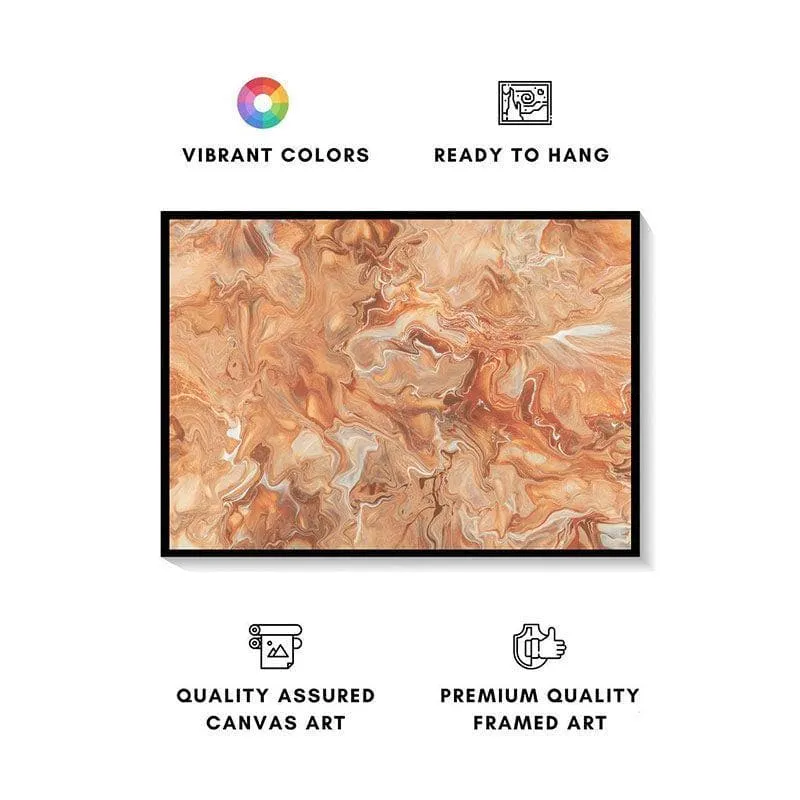 Ginger Malt Abstract Canvas Painting - Black Frame media 4