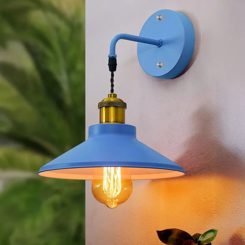 ZenithAura Metal Wall Lamp - Blue & Gold media 1