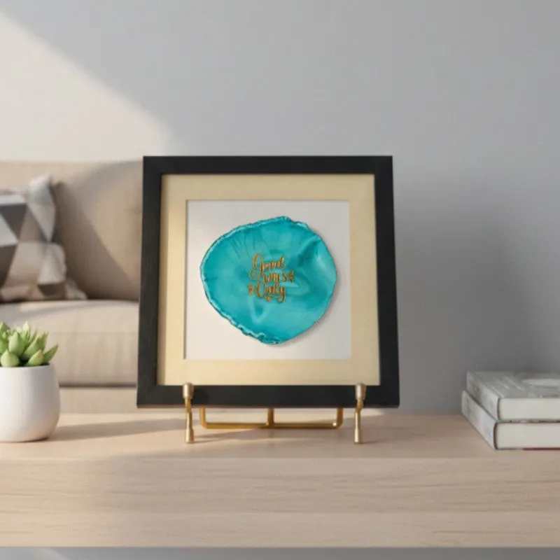 Good Vibes Only Agate Showpiece - Turquoise media 1