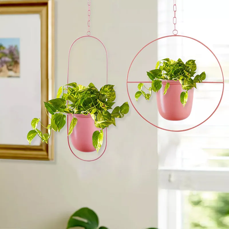 Metra Hanging Planter (Pink) - Set Of Two media 1