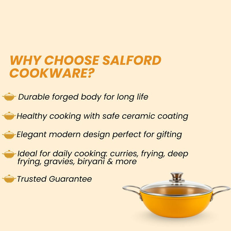Salford SizzleCraft Ceramic Kadhai With Lid - 2500 mL media 8