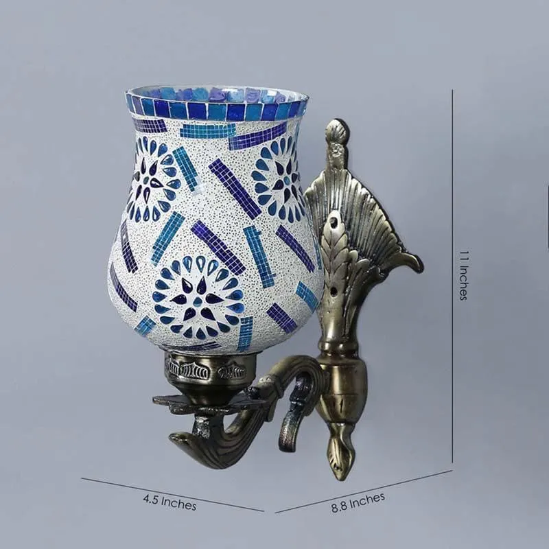 Sea Shore Mosaic Glass & Metal Wall Lamp media 8