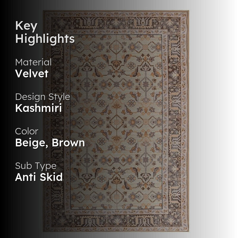 Tamina Velvet Rectangle Anti-Skid Carpet media 2