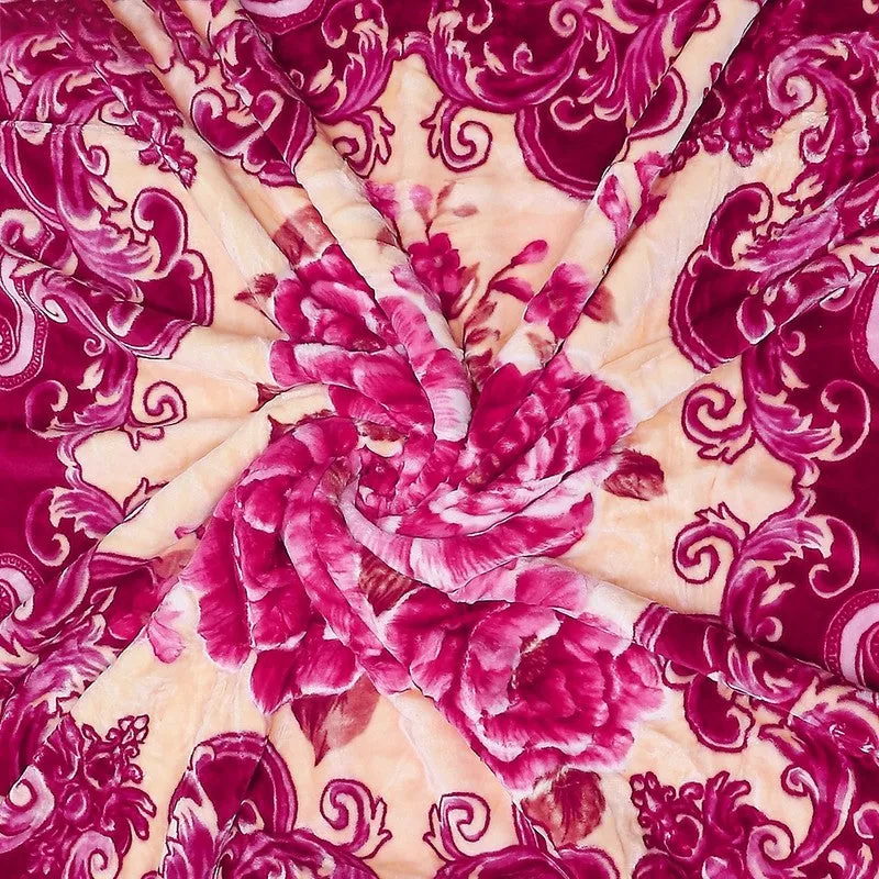 Monte Carlo Crimson Cascade Blanket (Pink)- 950 GSM media 7