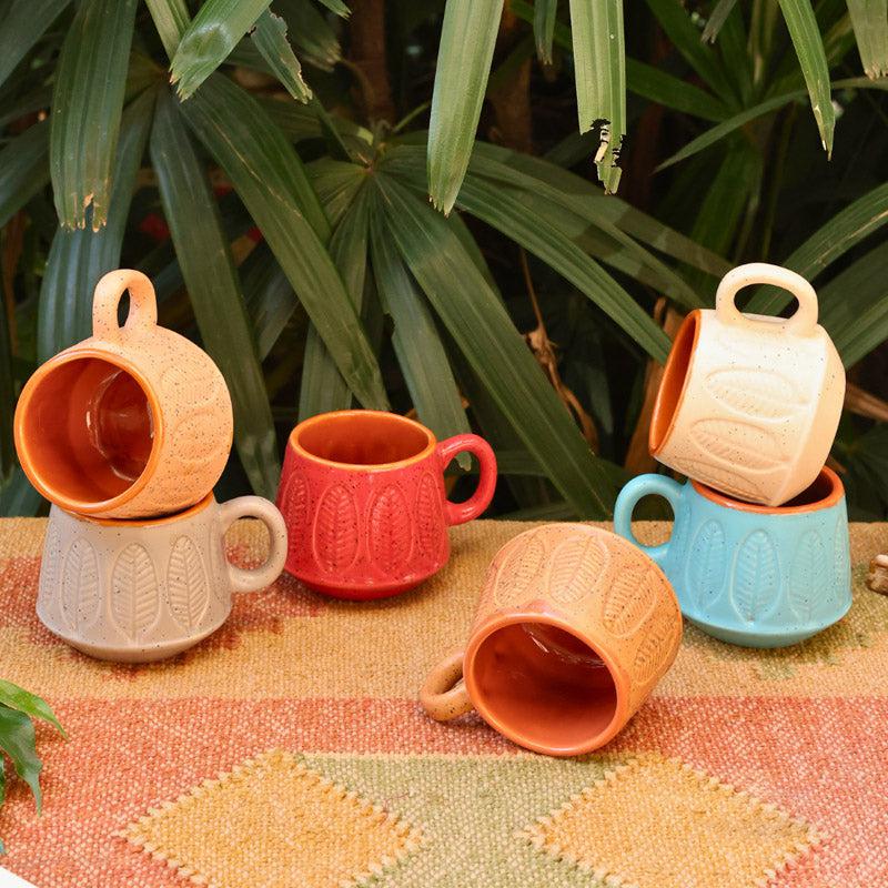 Bergo Ceramic Tea Cup (200 mL Each) - Set of Six - 200 ML