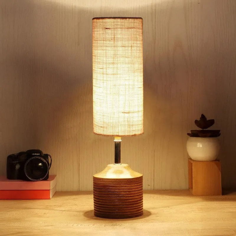 Woody Fabric Table Lamp - White,Brown media 3