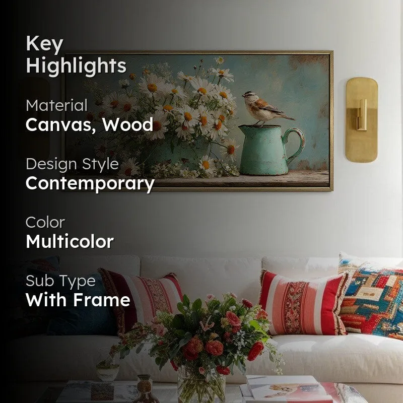 Ivory Stillness Canvas Wall Painting With Frame media 2