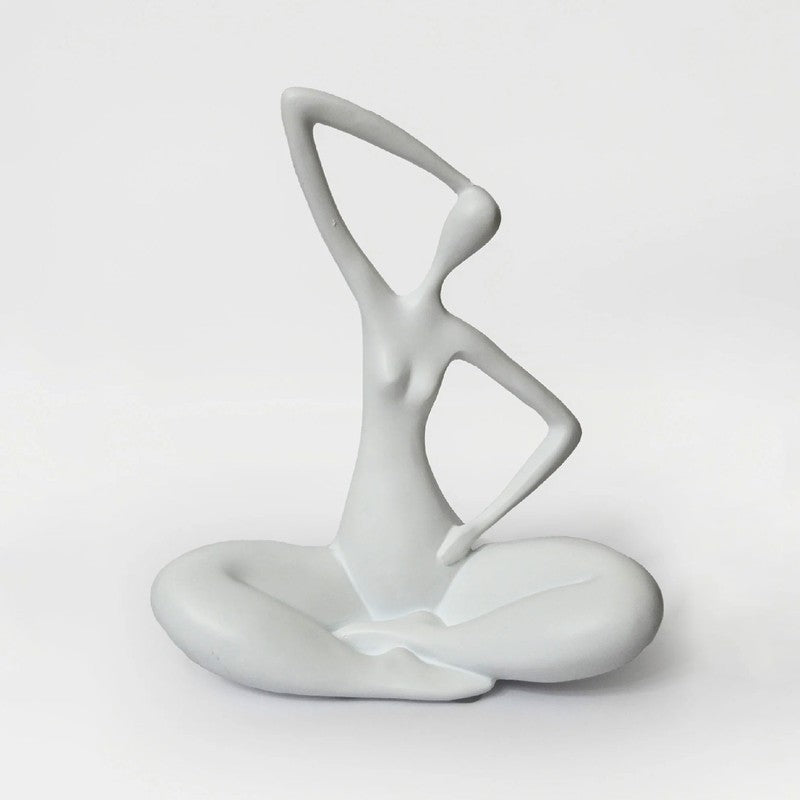 Meditative Pose Decorative Sculpture - White media 3