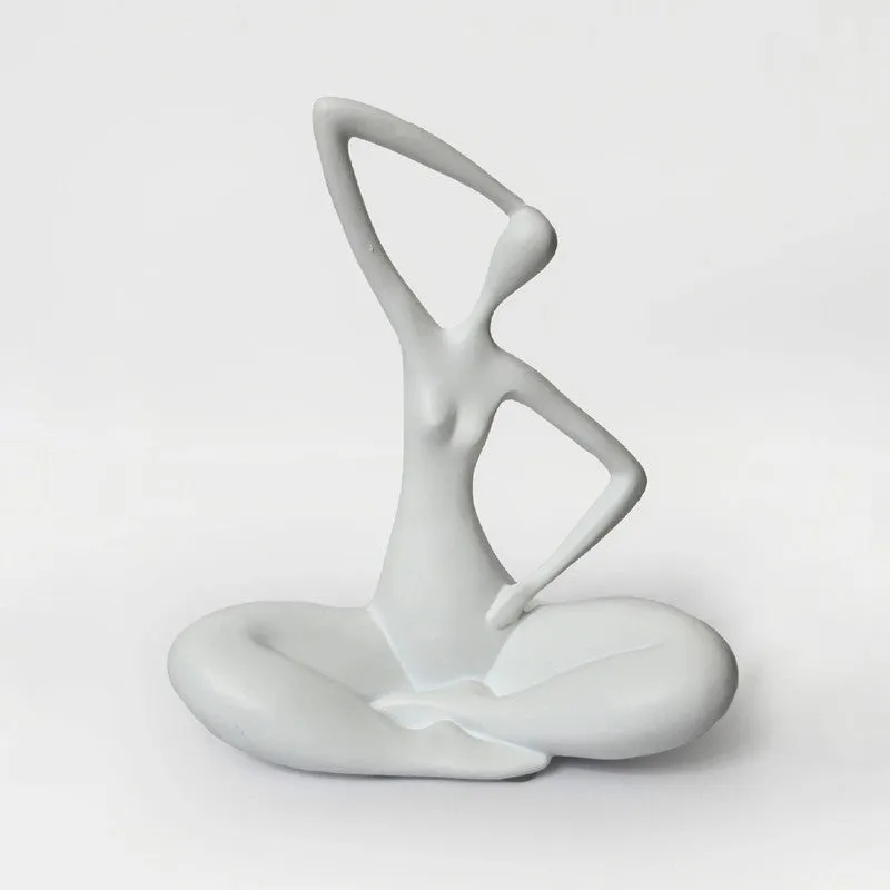 Meditative Pose Decorative Sculpture - White media 3