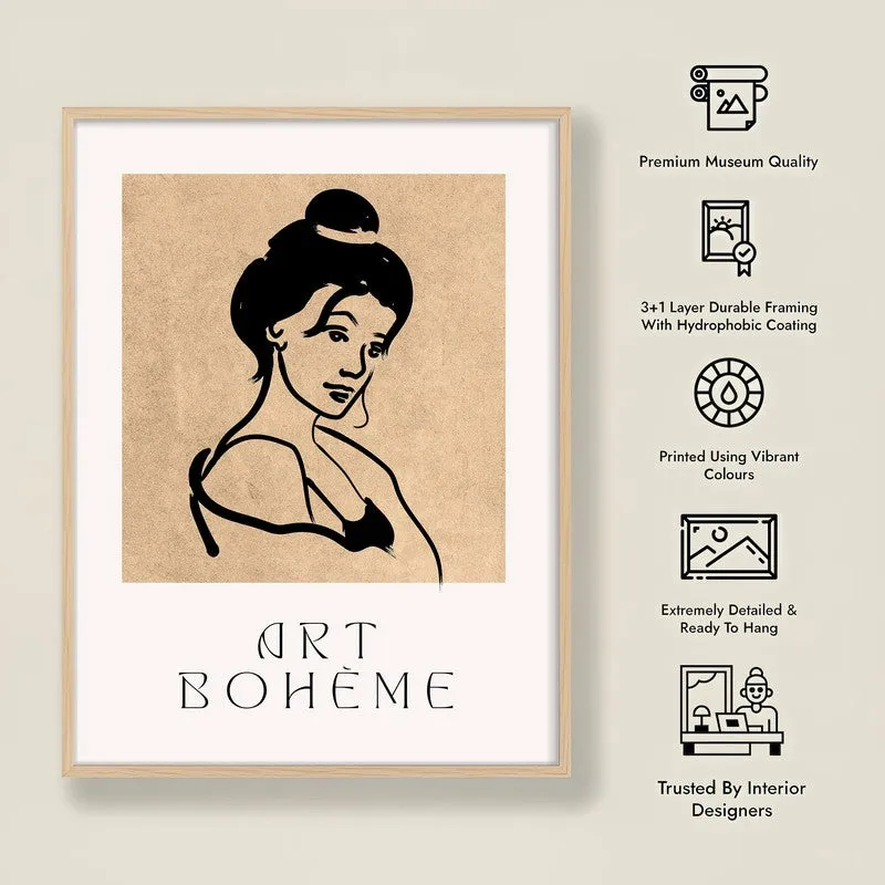 Classic Muse Canvas Wall Painting With Brown Frame media 10