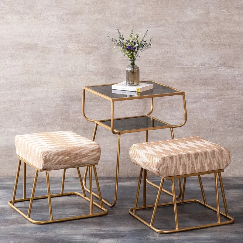 Hearth Iron Side Table with Stools media 1