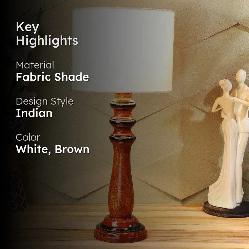 Sorar Rene Fabric Table Lamp - White,Brown media 2