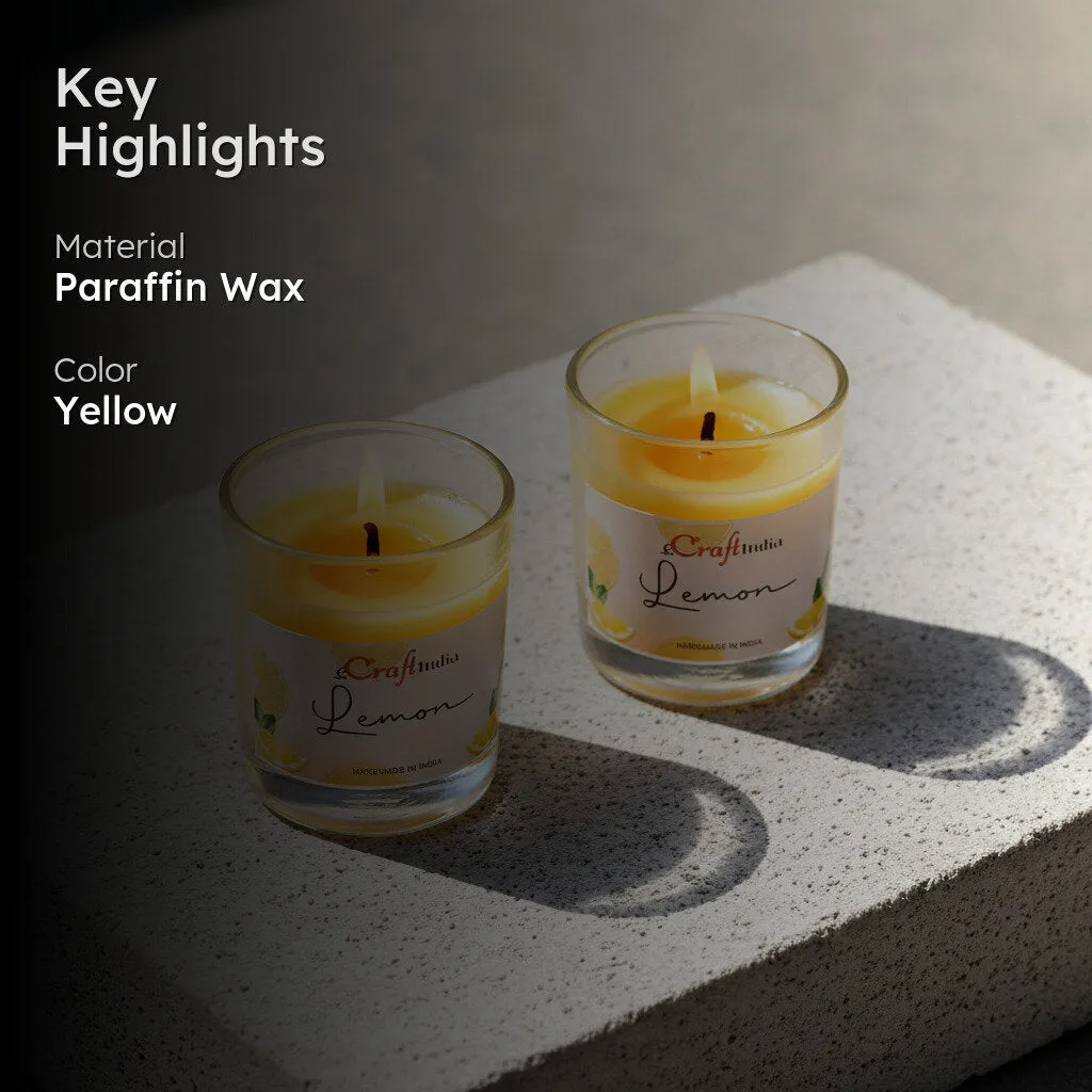 Seema Lemon Scented Candle - Set Of Two media 2