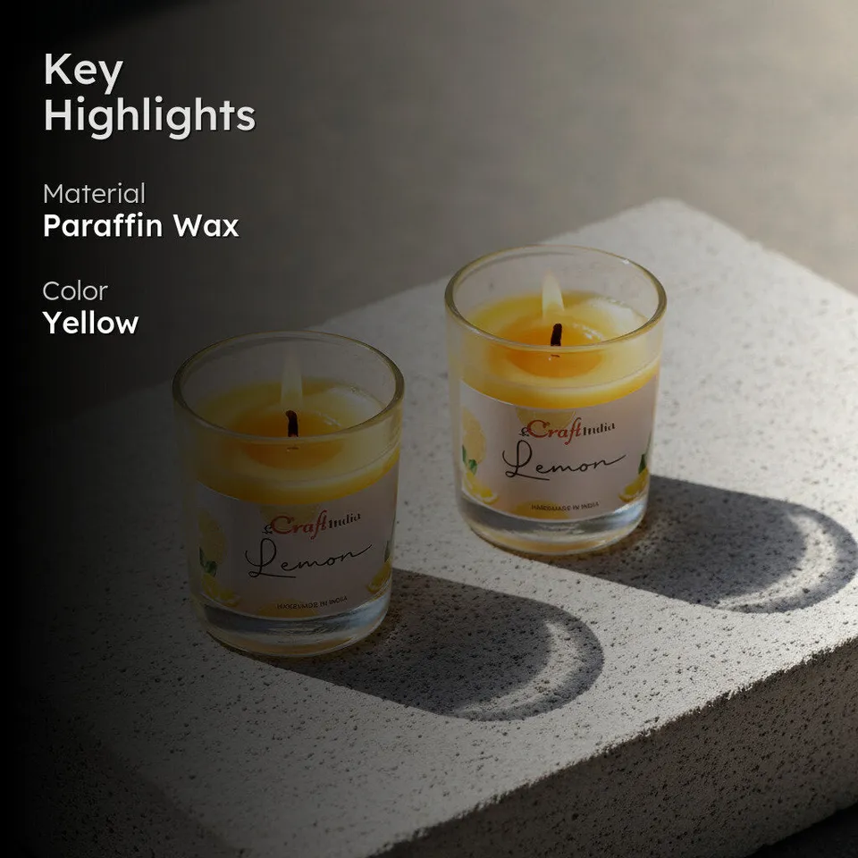 Seema Lemon Scented Candle - Set Of Two media 2